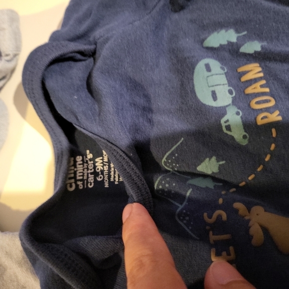 𝅺2 Pieces Set Zara Polo Shirt and Carter's Shirt Blue 6-9 months - Picture 3 of 3